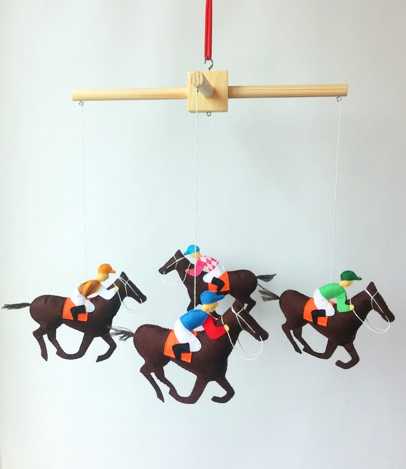 Baby Crib Mobile Horse and Rider Felt Nursery Decor Order Etsy