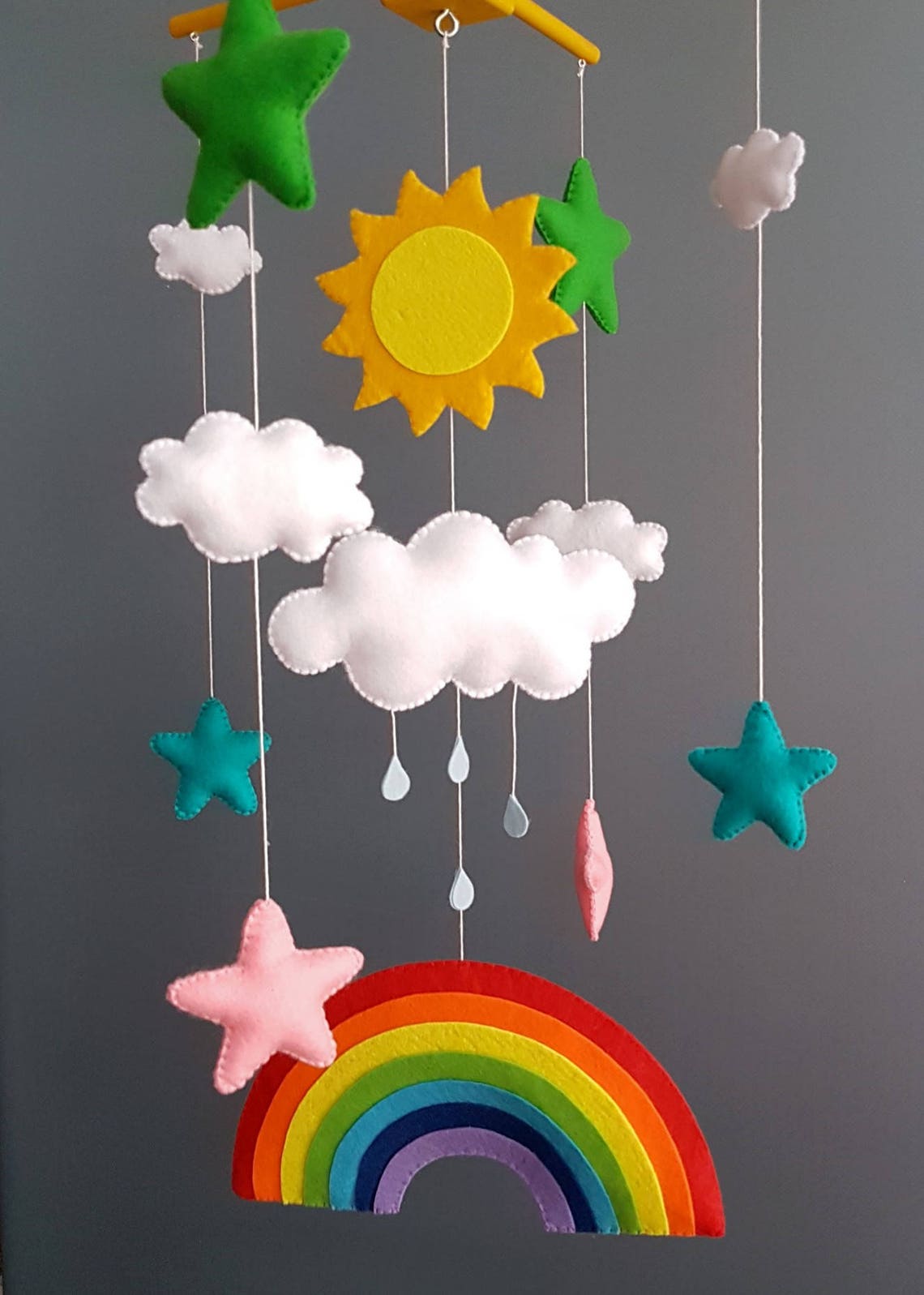 Regenbogen Baby Mobile Sonne Wolken Mobile Baby Junge Mobile Etsy.de