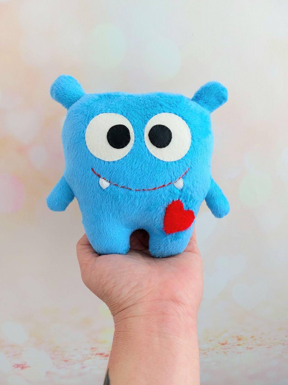 Blue Cute Plush Toy Monster Stuffed Soft Monster Blue Baby Toy