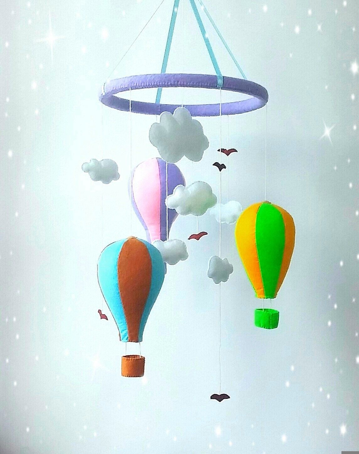 Nursery crib mobile hot air balloon mobile baby mobile baby Etsy