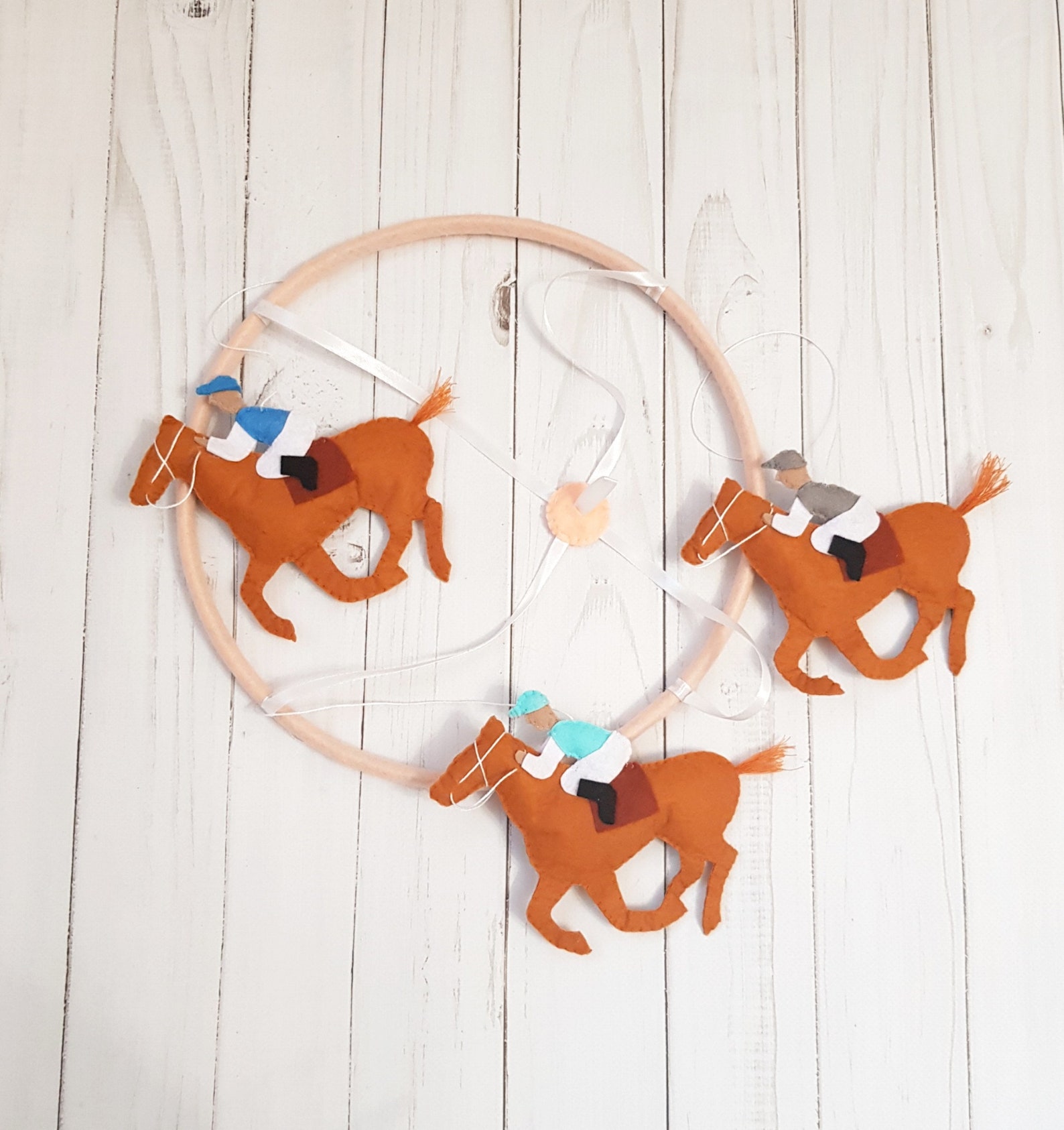 Baby Crib Mobile Nursery Horse Crib Mobile Horse and Rider Felt Horse