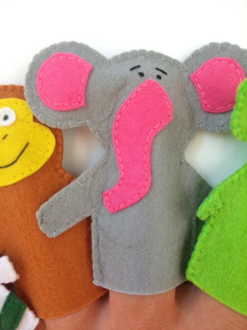 African Safari Finger Puppets Set 5felt animals finger Etsy