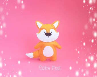 Stuffed fox Woodland felt fox Doll fox Ornament fox Woodland ornament Forest animal Kids felt toy fox Nursery ornament Stuffed animal