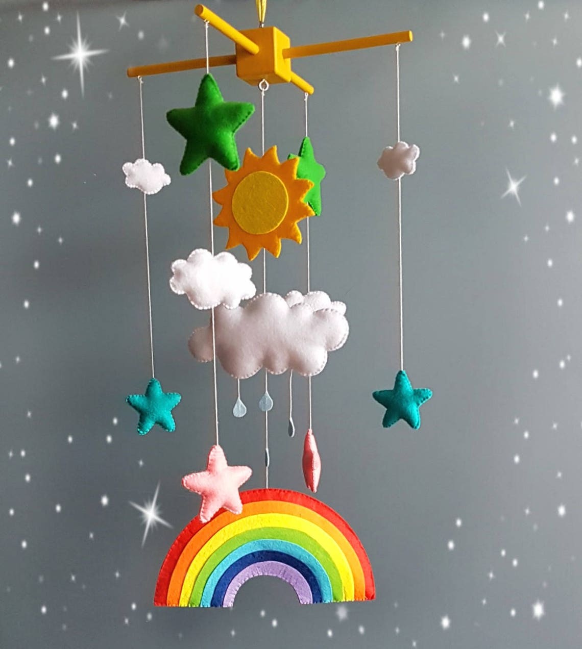 Regenbogen Baby Mobile Sonne Wolken Mobile Baby Junge Mobile Etsy.de