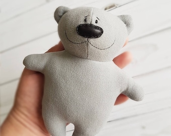 Graue weiche Spielzeugbär, Plüsch Teddybär, Künstler Teddybär, gefüllte Teddybär, handgemachte Bär, süße Plüsch Baby Spielzeug, ausgestopfte Tiere