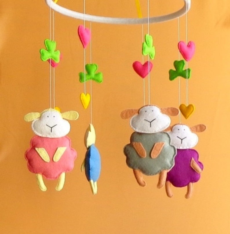 Sheep Crib Mobile Lamb Mobile Baby Crib Mobile Sheep Nursery Etsy Canada
