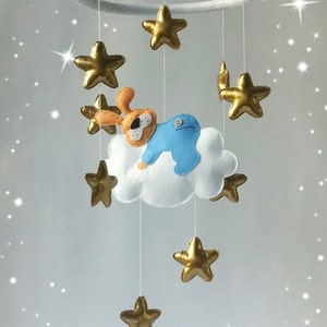 Baby crib mobile nursery animal bunny rabbit decor