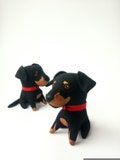 Puppy Doberman pinscher dog stuffed animal cute dog Black dog toy Doberman Soft Toy plush Doberman unique gift for men,Order your dog!