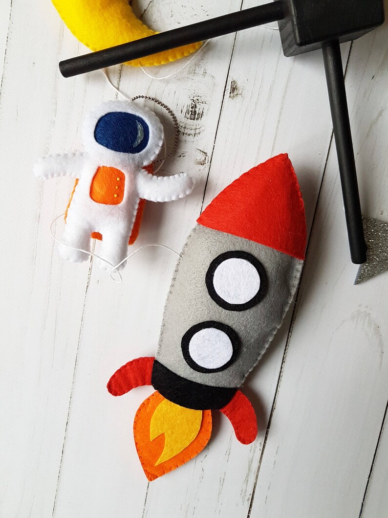 Space Baby crib mobile solar system Spaceship astronauts Etsy