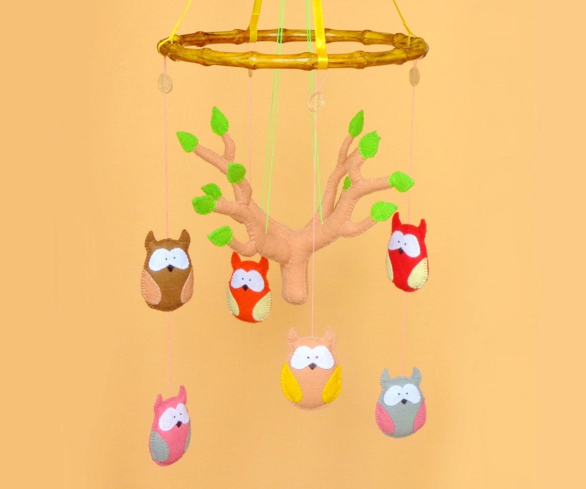 Owl crib mobilebaby crib mobilecrib mobilenursery Etsy