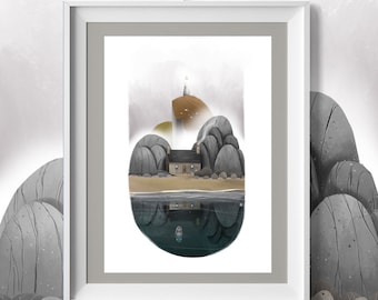 Keepers Cottage / House and Landscape art by Rich Gemmell