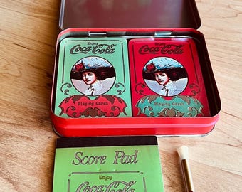 Old Fashion Coca Cola Playings Cards with Tin and Original Box