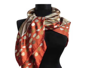Square Vintage Scarf, 90s Italian Scarf, Large Neck Scarf, Multicolored Shawl, Abstract Psychedelic Print Scarf, Colorful Wrap, Neckerchief