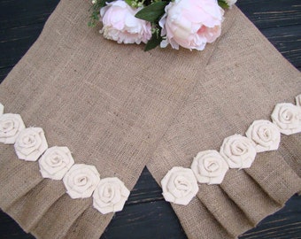 Rustic table runner, Farmhouse table setting, Boho wedding runner