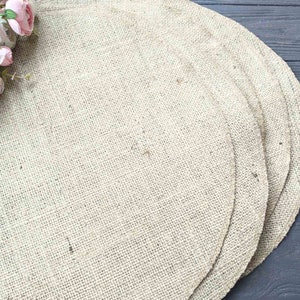 Round table placemat Circular tablecloth Wedding centerpiece Burlap overlays table mat Country Table Topper Rustic Chic Decor image 2