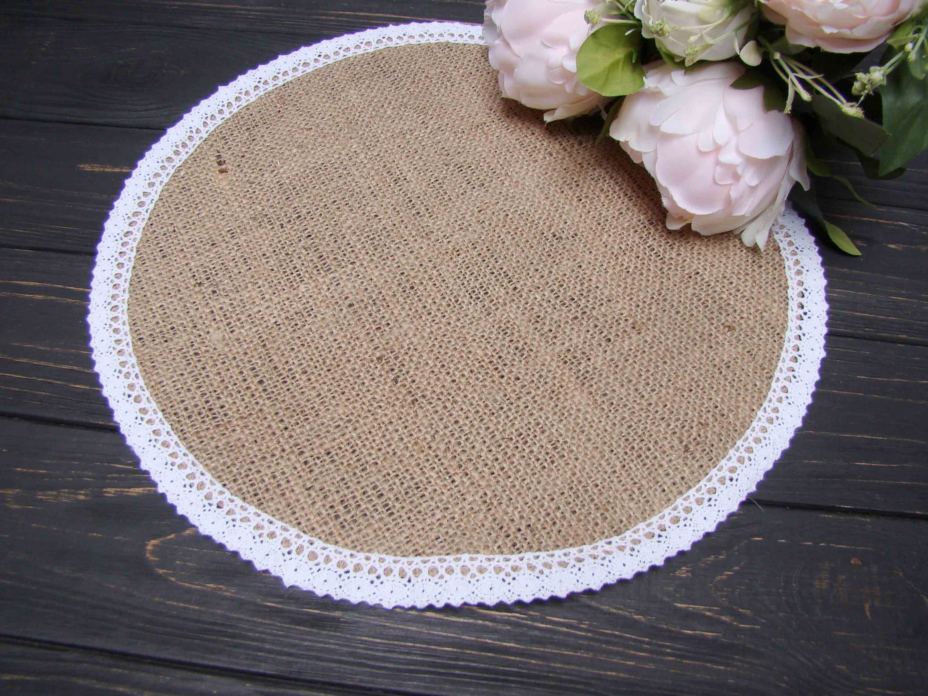 Placemat for round table Wedding placemat Rustic table setting Etsy