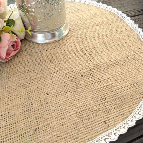 Round Burlap Placemat Circular Wedding Centerpiece Burlap and Etsy