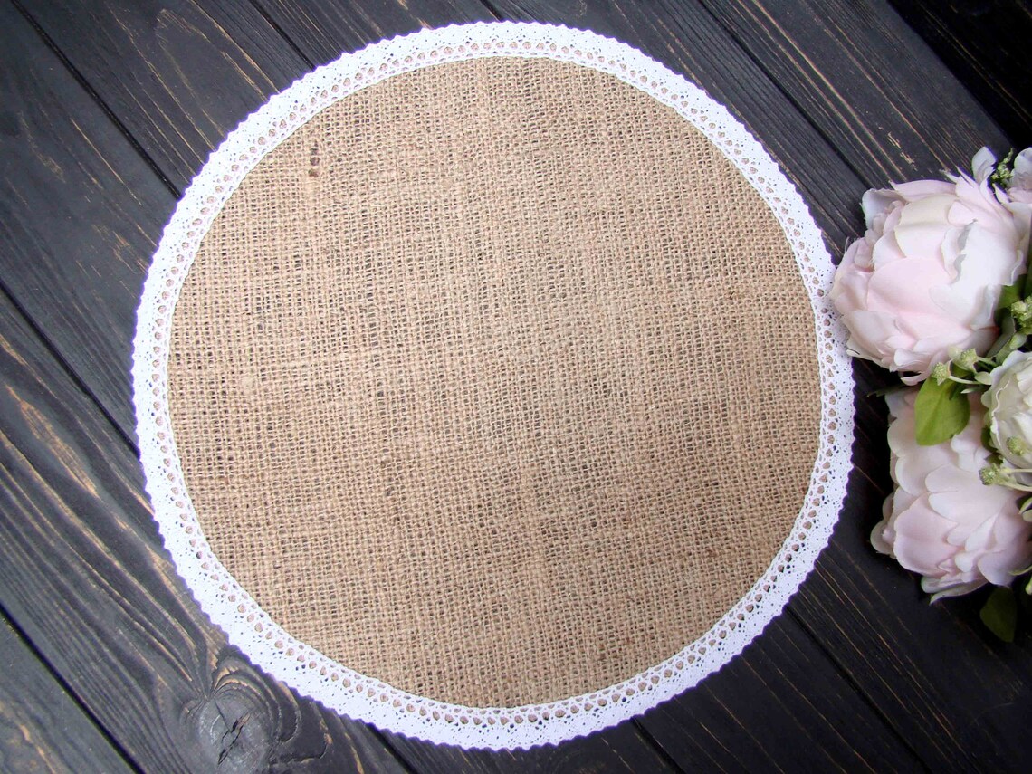 Placemat for round table Wedding placemat Rustic table setting Etsy