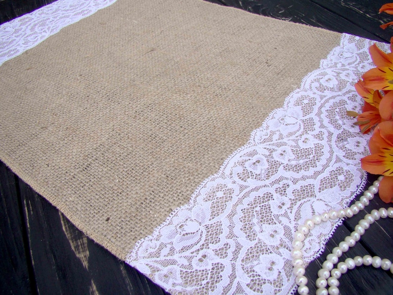 Burlap and lace Placemat Wedding Table Setting Rustic Table Etsy