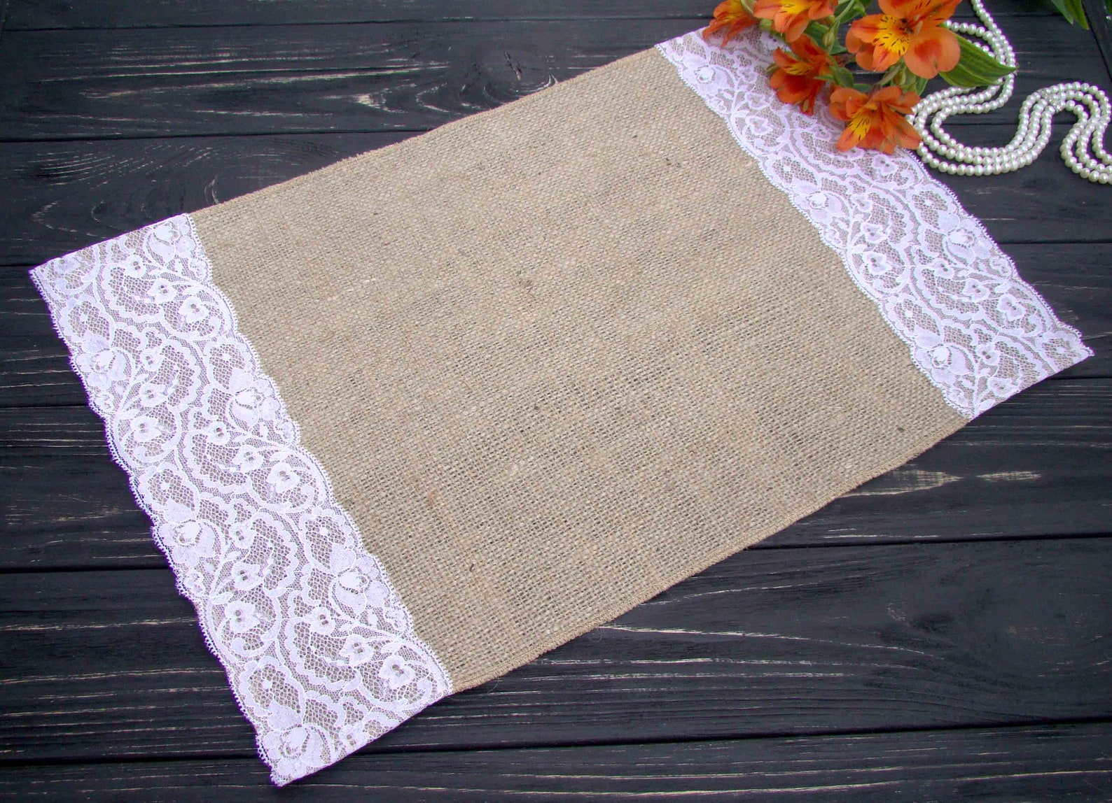 Burlap and lace Placemat Wedding Table Setting Rustic Table Etsy