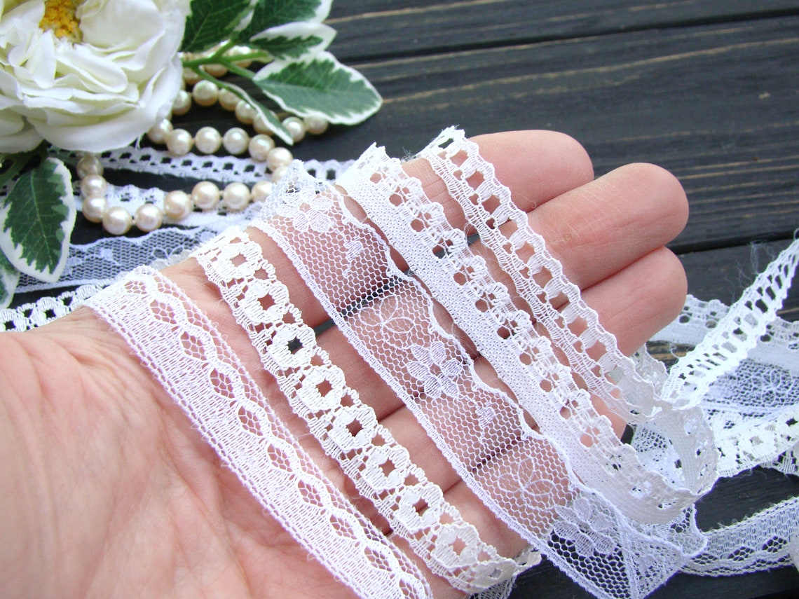 Cinta de encaje blanco encaje de boda 10 yardas ribete de Etsy