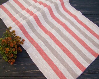 Linen table runner Stripe table runners French country decor