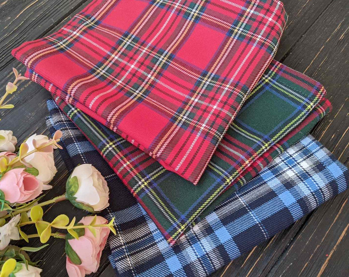 Blue dinner napkins Tartan plaid napkin Etsy