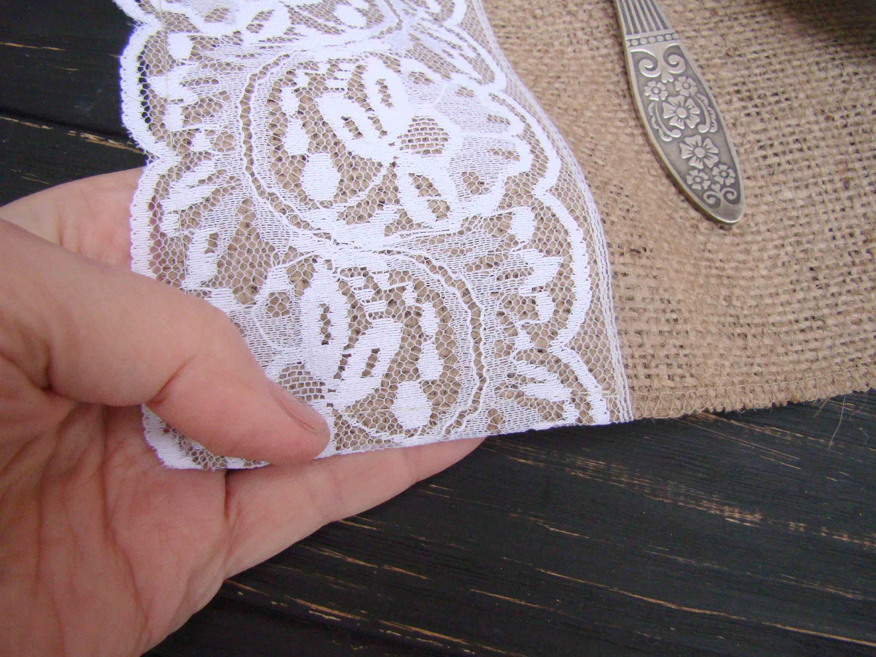 Wedding placemat Burlap and lace placemat White lace table mat Etsy