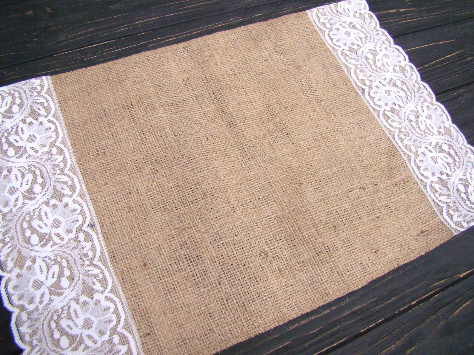 Wedding placemat Burlap and lace placemat White lace table mat Etsy