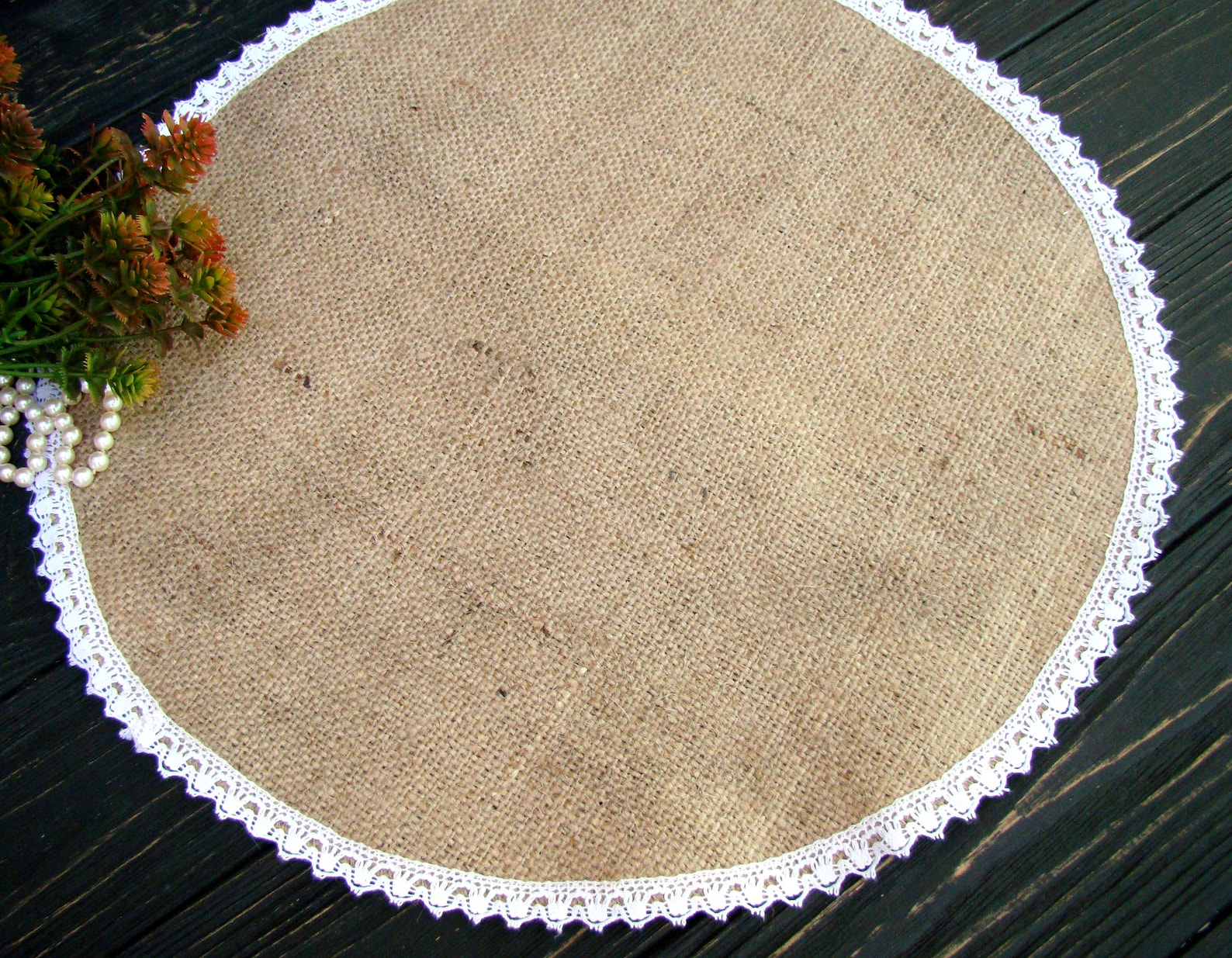 Round Burlap Placemat Circular Wedding Centerpiece Burlap and Etsy