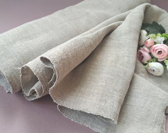 Antique Rustic Linen Fabric Vintage Handmade Canvas Farmhouse Roll Organic 8 meter