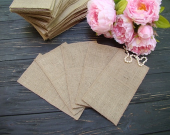 Silverware holder Burlap flatware pouch Cutlery bag