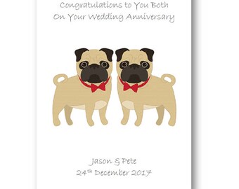 Personalised Gay Wedding Card Husband Special Couple Etsy