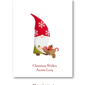 Personalised Gnome Christmas Card - Personalized Gnome Christmas Card - Gnome Card - Christmas Gnome Card - Mum Dad Auntie Nanna Grandad etc
