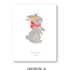 Personalised Easter Card Personalized Easter Card Rabbit Card Easter Rabbit Card Mum Dad Auntie Nanna Grandad Cute Rabbit, Easter Design 4