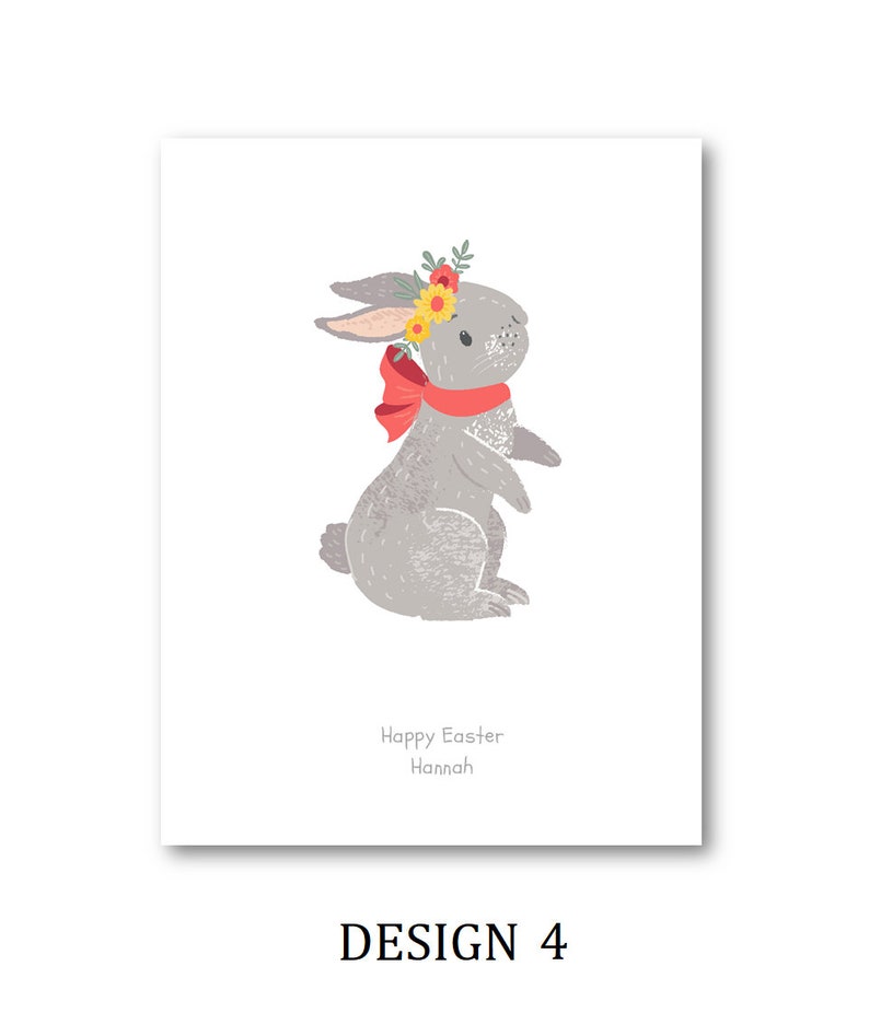 Personalised Easter Card Personalized Easter Card Rabbit Card Easter Rabbit Card Mum Dad Auntie Nanna Grandad Cute Rabbit, Easter Design 4