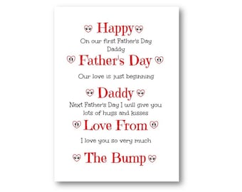 Personalised Father's Day Card from Baby Bump - Personalized Father's Day Card - Baby Bump Card