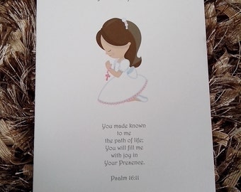 Personalised Girls Holy Communion Confirmation Card - Personalized Girls Confirmation Holy Communion Card