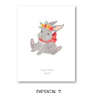 Personalised Easter Card Personalized Easter Card Rabbit Card Easter Rabbit Card Mum Dad Auntie Nanna Grandad Cute Rabbit, Easter Design 7