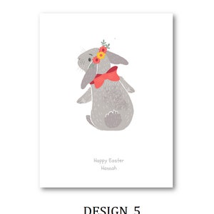 Personalised Easter Card Personalized Easter Card Rabbit Card Easter Rabbit Card Mum Dad Auntie Nanna Grandad Cute Rabbit, Easter Design 5