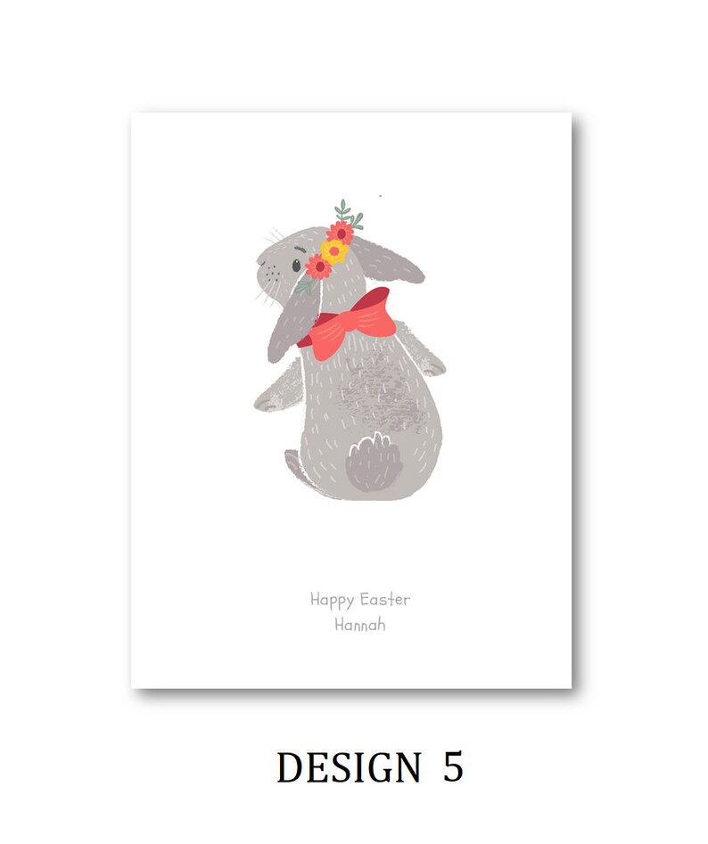 Personalised Easter Card Personalized Easter Card Rabbit Card Easter Rabbit Card Mum Dad Auntie Nanna Grandad Cute Rabbit, Easter Design 5