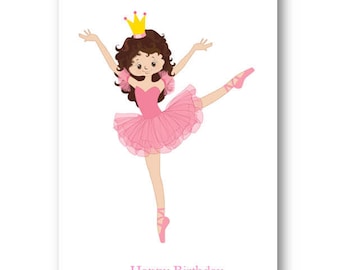 Personalised Ballerina Birthday Card - Personalized Ballerina Birthday Card - Congratulations on Passing Ballet Exams, Daughter Niece etc