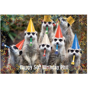 Carte d'anniversaire personnalisée unique suricate 18ème 21ème 30ème 40ème 50ème 60ème 70ème 80ème 90ème 100ème fils papa oncle ami maman frère - carte suricate