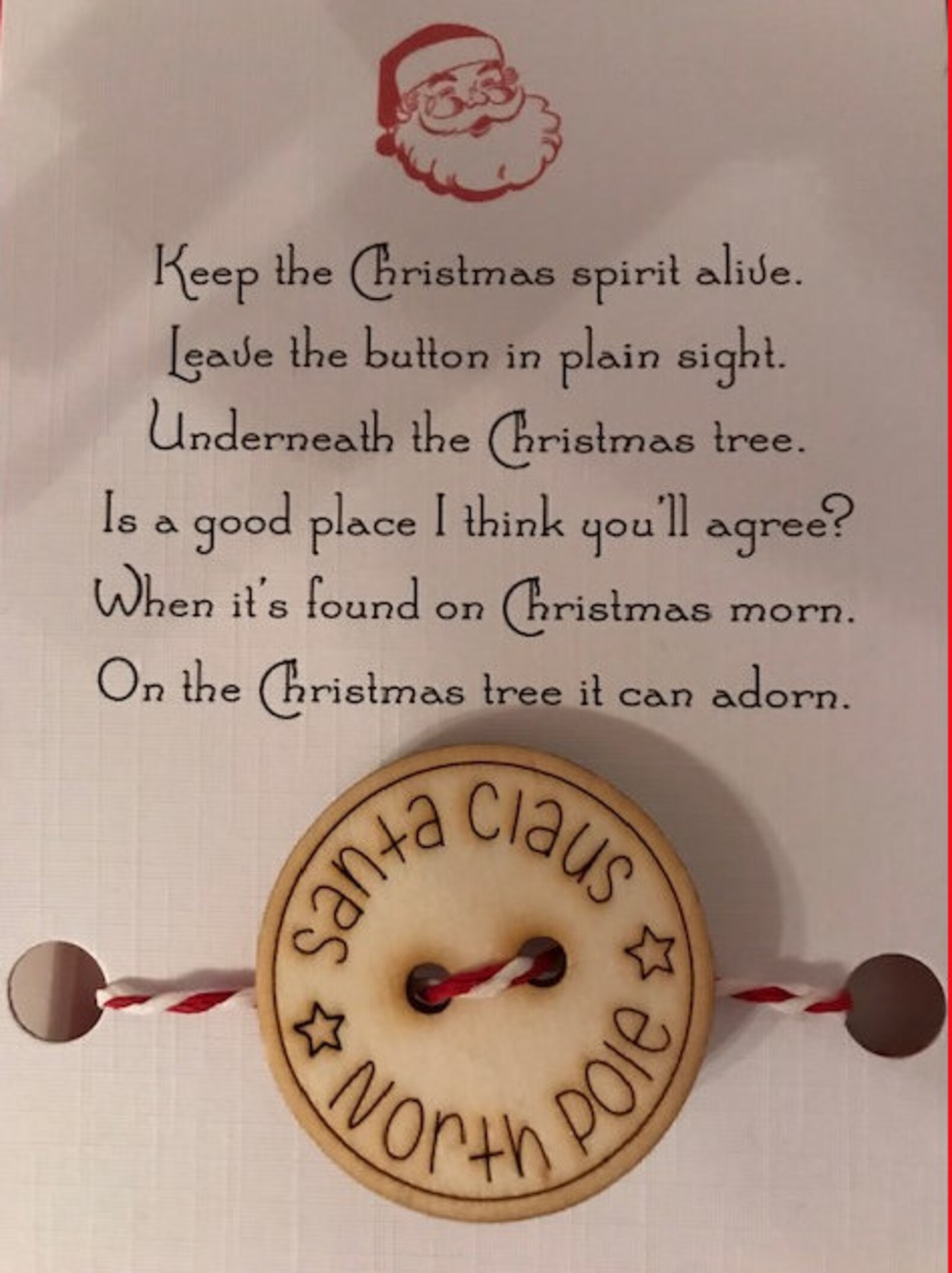 Unique Santa s Lost Button Poem Santa s Lost Button Etsy
