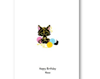 Gepersonaliseerde Cute Kitten Verjaardagskaart - Gepersonaliseerde Kitten Card - Cute Kitten Card M um Dad Nanna Opatante Oom Mama Daddy Zoon