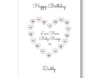 Personalised Birthday Card From The Bump - Personalized Birthday Card From The Bump - Daddy to be Card - Mummy to be Card, Nana from Bump