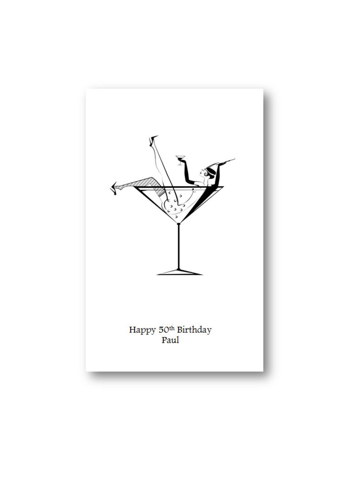 Personalised Retro Sexy Lady Greeting Card Personalized Sexy - Etsy Denmark