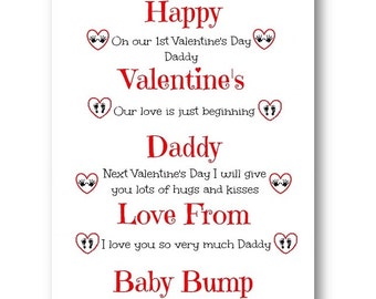 Personalised Valentine's Card from Baby Bump - Baby Bump Valentine's Card, Valentine's Day Card, Daddy Valentine's Day Card. Mummy Valentine