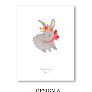 Personalised Easter Card Personalized Easter Card Rabbit Card Easter Rabbit Card Mum Dad Auntie Nanna Grandad Cute Rabbit, Easter Design 6