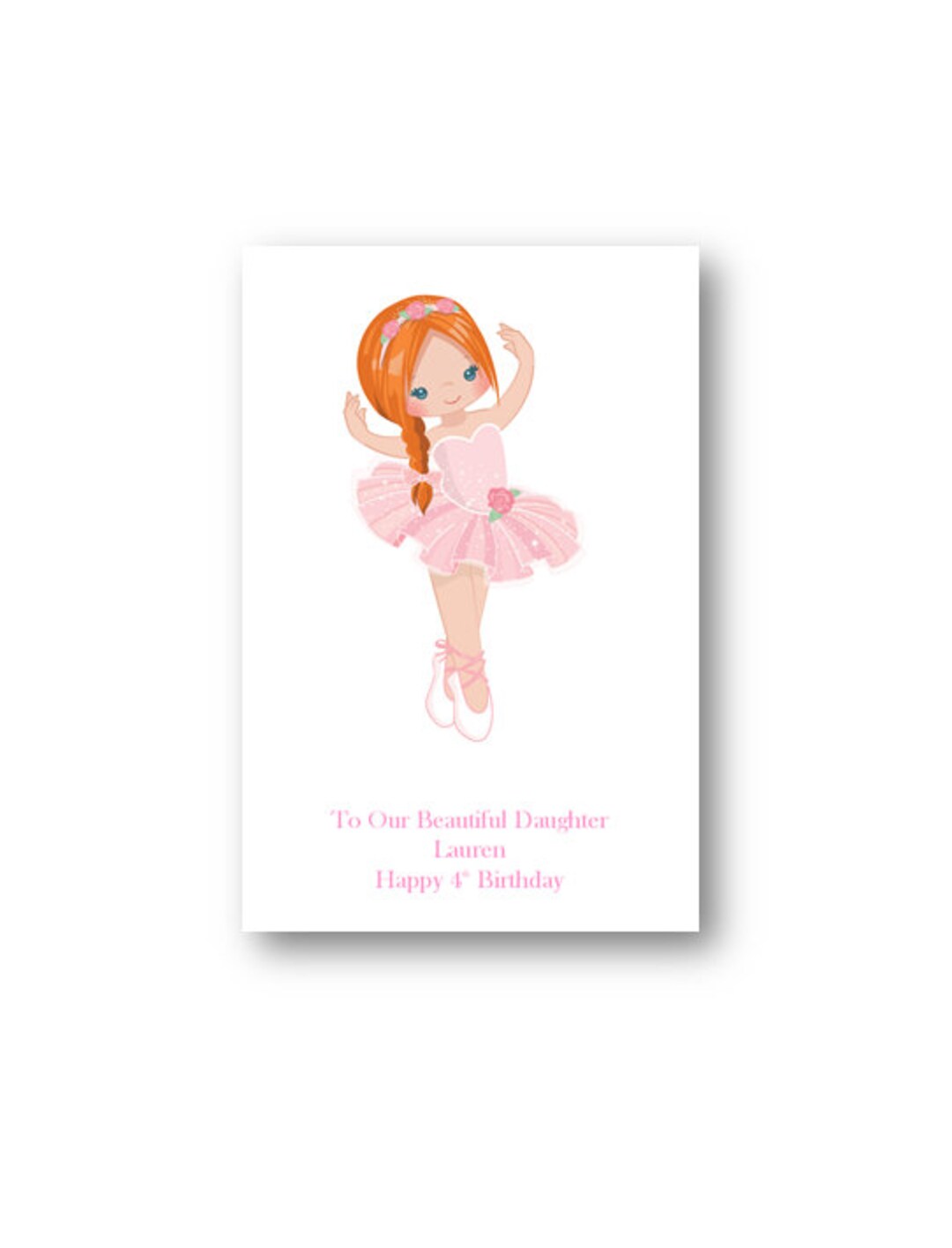 Personalise Ballerina Birthday Card - Personalized Ballerina Birthday ...
